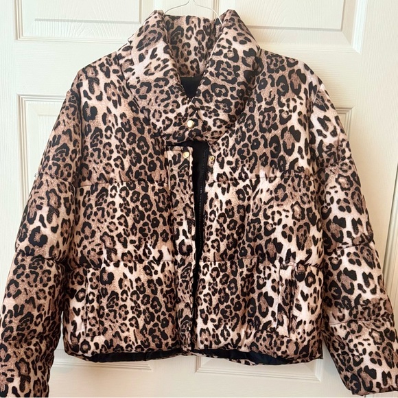 Ci Sono Leopard Print Puffer Jacket - Picture 1 of 4